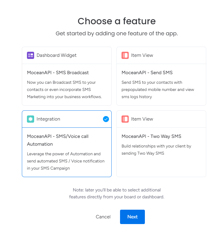 install MoceanAPI integrations