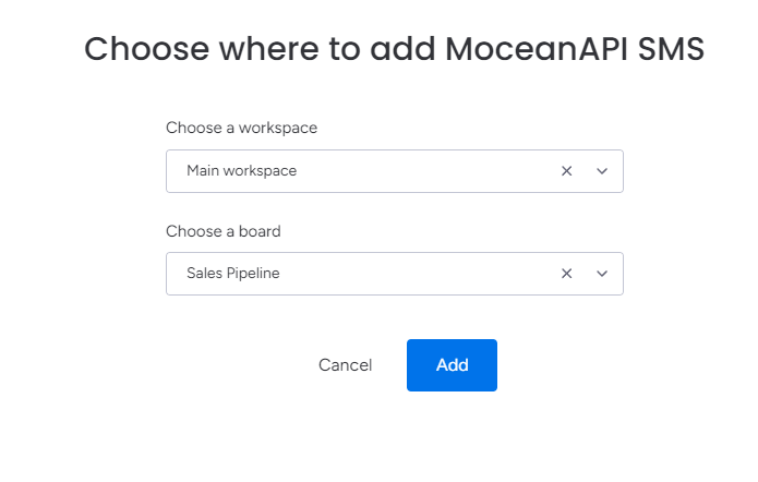Adding MoceanAPI into monday.com board