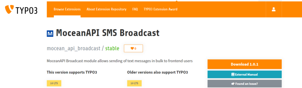 MoceanAPI SMS Broadcast typo3