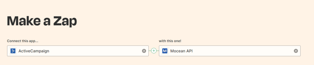Create a zap between ActiveCampaing and MoceanAPI