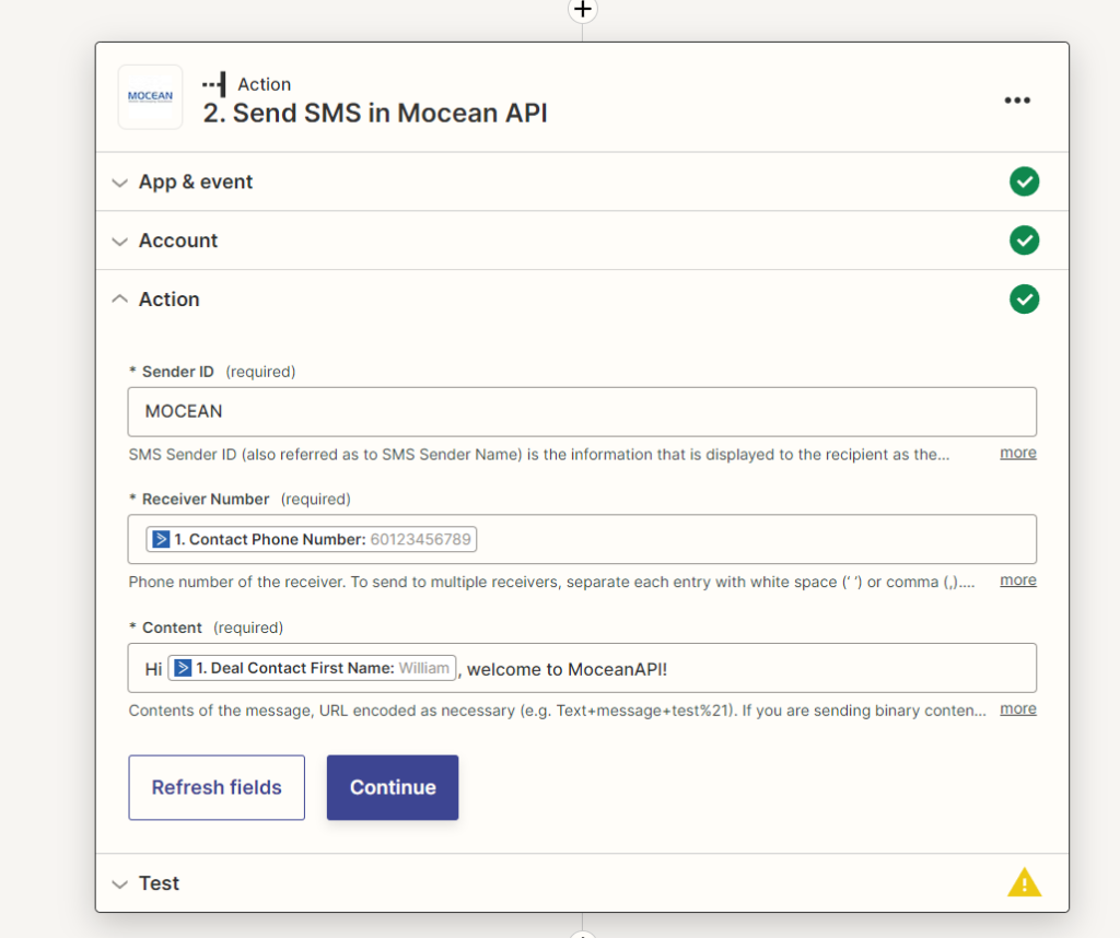 Configuring Mocean parameters