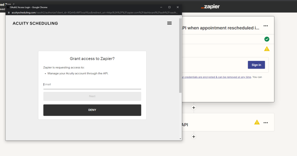 Connecting Acuity Scheduling to Zapier