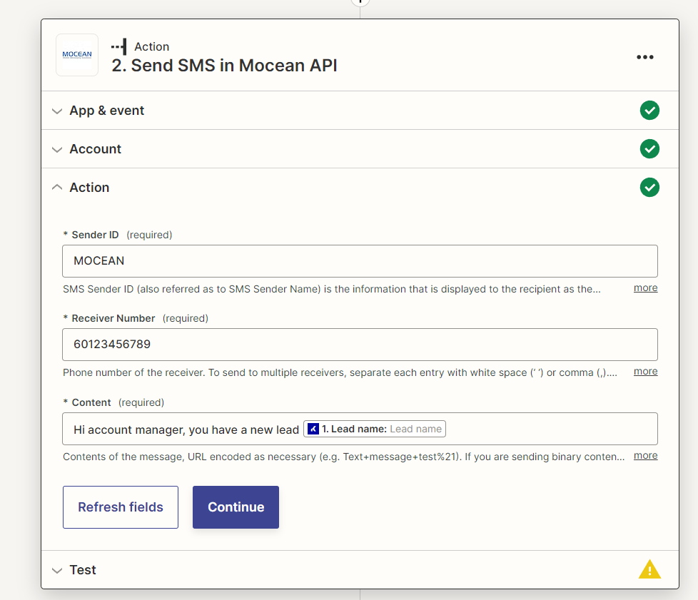 Integrate SMS in  Kommo via Zapier